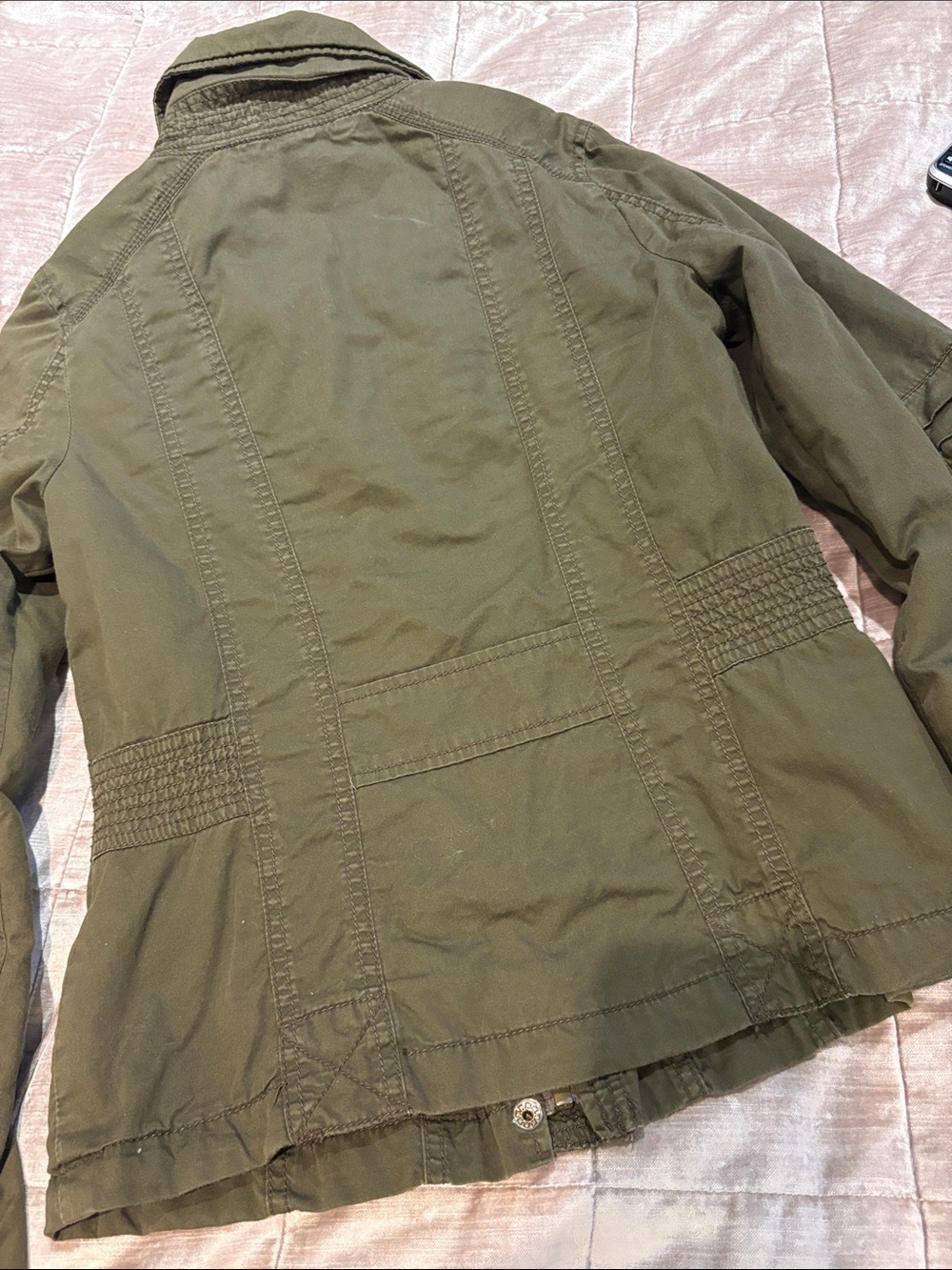 Sashimi Olive Green Utility Jacket with Button Flap Pockets Size Small - Picture 5 of 11